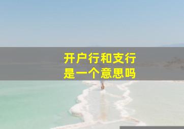 开户行和支行是一个意思吗