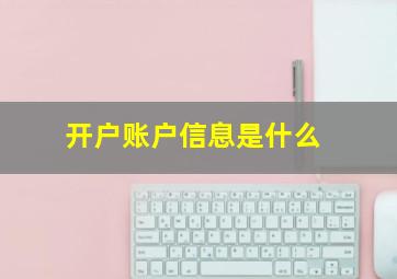 开户账户信息是什么