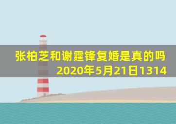 张柏芝和谢霆锋复婚是真的吗2020年5月21日1314