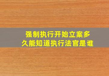 强制执行开始立案多久能知道执行法官是谁