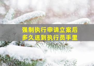 强制执行申请立案后多久送到执行员手里