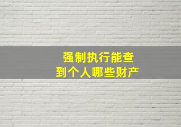 强制执行能查到个人哪些财产