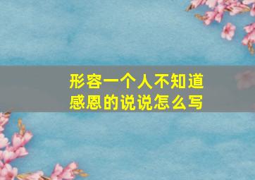 形容一个人不知道感恩的说说怎么写