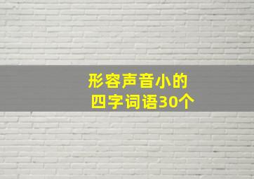 形容声音小的四字词语30个