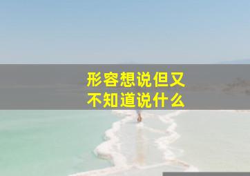 形容想说但又不知道说什么