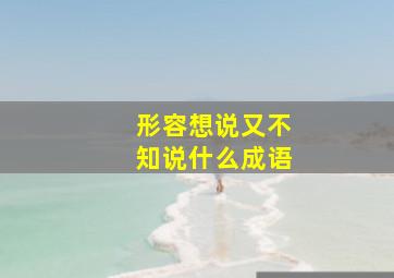 形容想说又不知说什么成语