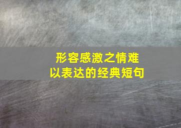 形容感激之情难以表达的经典短句