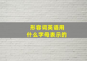 形容词英语用什么字母表示的