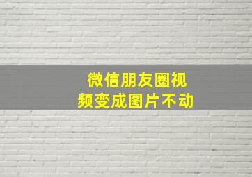 微信朋友圈视频变成图片不动