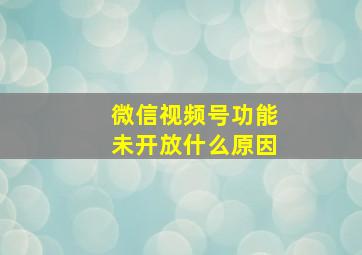 微信视频号功能未开放什么原因