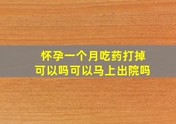 怀孕一个月吃药打掉可以吗可以马上出院吗