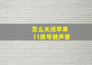 怎么关闭苹果11拨号键声音