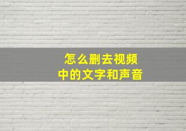 怎么删去视频中的文字和声音