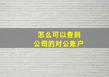 怎么可以查到公司的对公账户