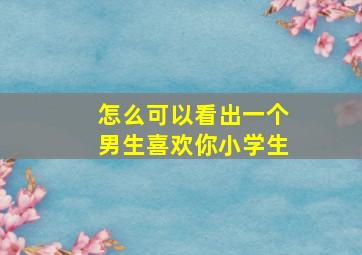 怎么可以看出一个男生喜欢你小学生