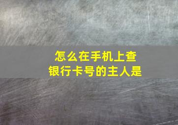 怎么在手机上查银行卡号的主人是