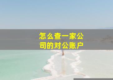 怎么查一家公司的对公账户