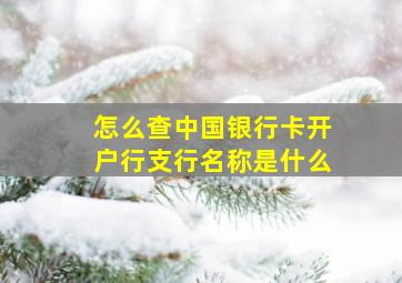 怎么查中国银行卡开户行支行名称是什么