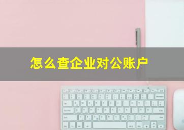 怎么查企业对公账户