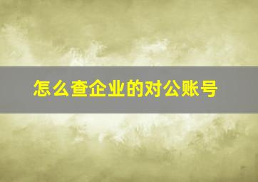 怎么查企业的对公账号