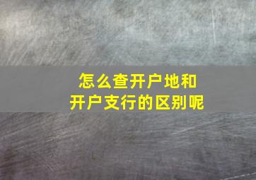 怎么查开户地和开户支行的区别呢