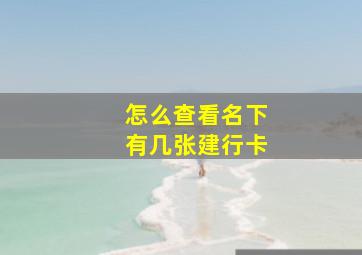 怎么查看名下有几张建行卡