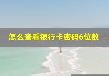 怎么查看银行卡密码6位数