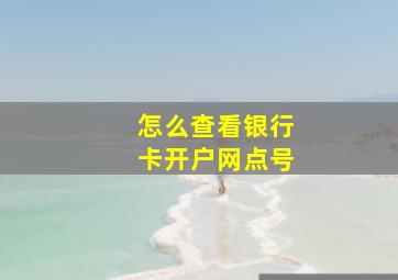 怎么查看银行卡开户网点号