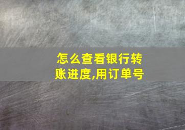 怎么查看银行转账进度,用订单号