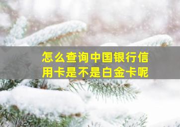 怎么查询中国银行信用卡是不是白金卡呢