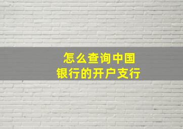 怎么查询中国银行的开户支行