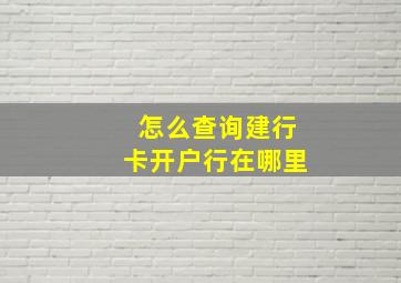 怎么查询建行卡开户行在哪里