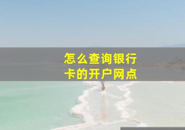 怎么查询银行卡的开户网点