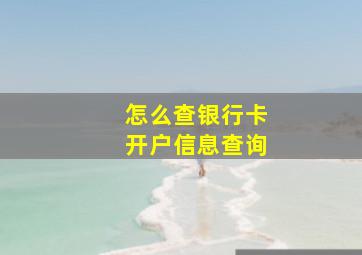 怎么查银行卡开户信息查询