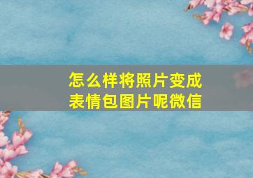 怎么样将照片变成表情包图片呢微信