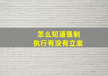 怎么知道强制执行有没有立案