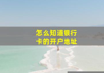 怎么知道银行卡的开户地址