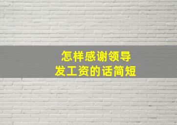 怎样感谢领导发工资的话简短