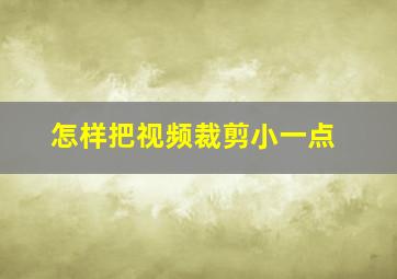 怎样把视频裁剪小一点