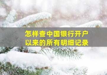 怎样查中国银行开户以来的所有明细记录