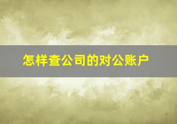 怎样查公司的对公账户