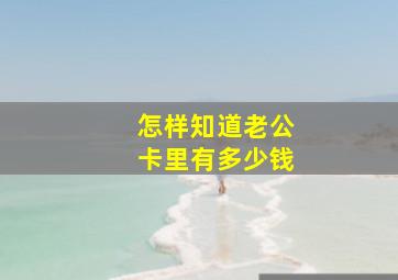 怎样知道老公卡里有多少钱