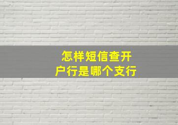 怎样短信查开户行是哪个支行