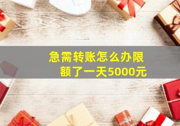 急需转账怎么办限额了一天5000元