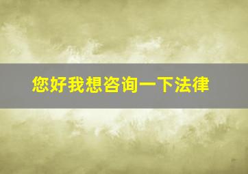 您好我想咨询一下法律