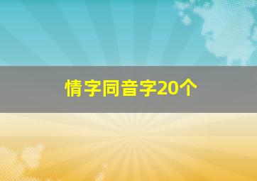 情字同音字20个