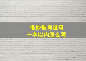 惟妙惟肖造句十字以内怎么写