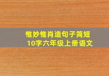 惟妙惟肖造句子简短10字六年级上册语文