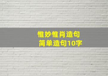 惟妙惟肖造句简单造句10字