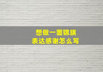 想做一面锦旗表达感谢怎么写